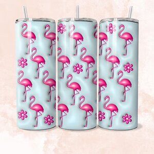 Cute Flamingo 20oz Tumbler, Girls Gift, Travel Mug
